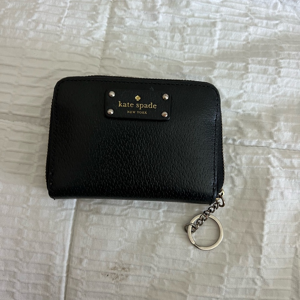 Kate Spade Black Key & Card Holder with Textured Finish